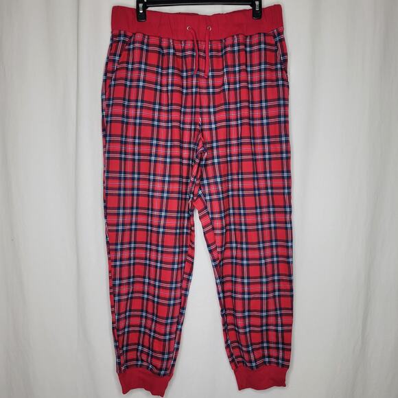 Charter Club Men's Printed Jogger Pants Cardinal Holiday Plaid NWT Plus Size XXL - Picture 4 of 8